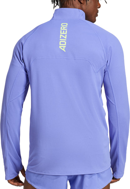 adidas Adizero Half Zip Long Sleeve Mens Running Top - Blue