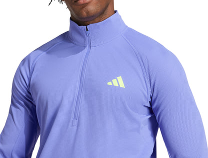 adidas Adizero Half Zip Long Sleeve Mens Running Top - Blue