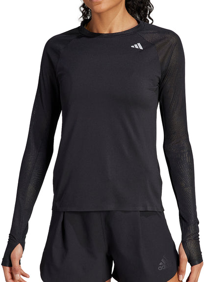 adidas Adizero Long Sleeve Womens Running Top - Black
