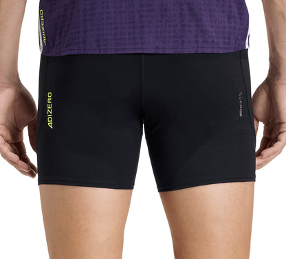 adidas Adizero Pocket 5 Inch Mens Short Running Tights - Black
