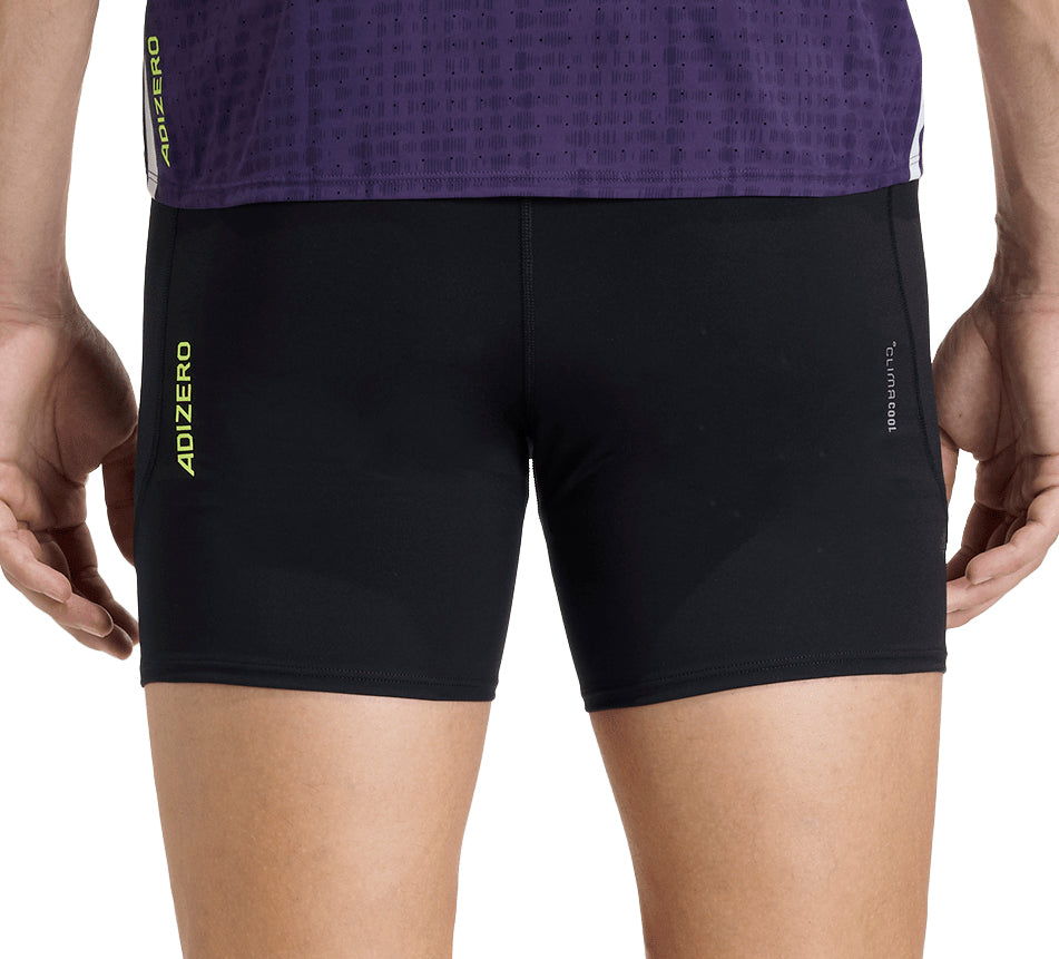 adidas Adizero Pocket 7 Inch Mens Short Running Tights - Black