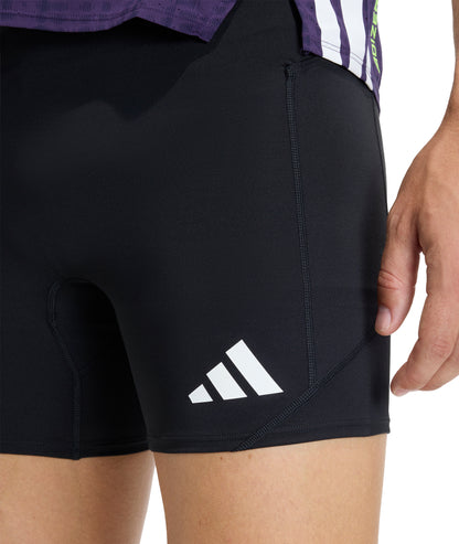 adidas Adizero Pocket 5 Inch Mens Short Running Tights - Black