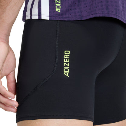 adidas Adizero Pocket 7 Inch Mens Short Running Tights - Black