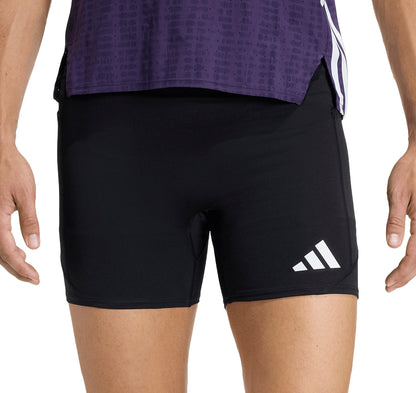 adidas Adizero Pocket 5 Inch Mens Short Running Tights - Black