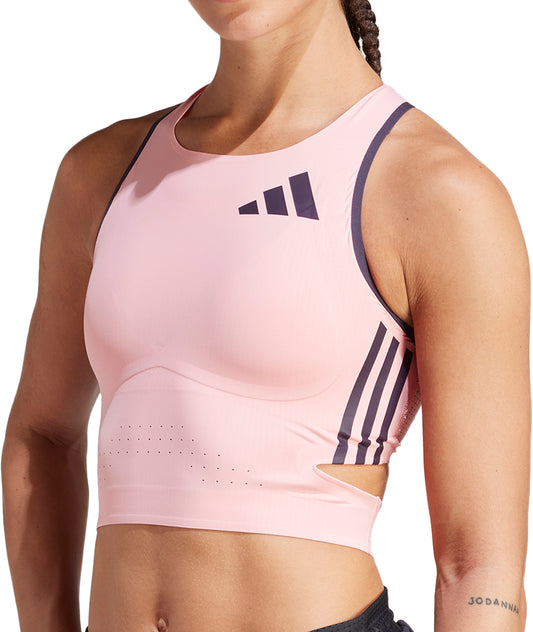 adidas Adizero Promo Womens Running Crop Top - Pink