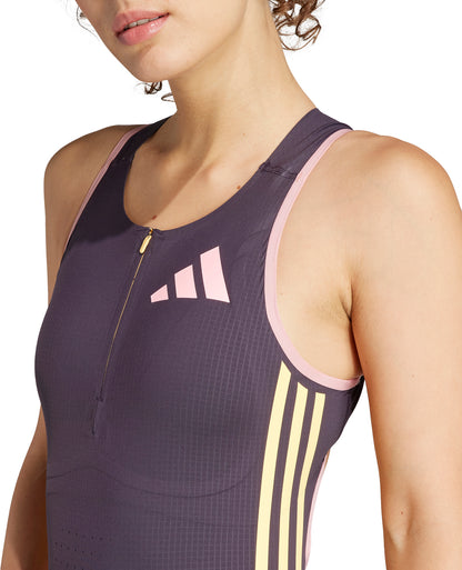 adidas Adizero Promo Sleeveless Womens Running Leotard - Purple