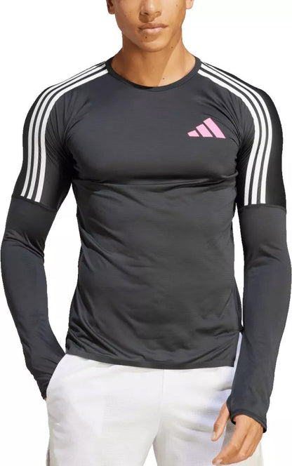 adidas Promo Long Sleeve Mens Running Top - Black