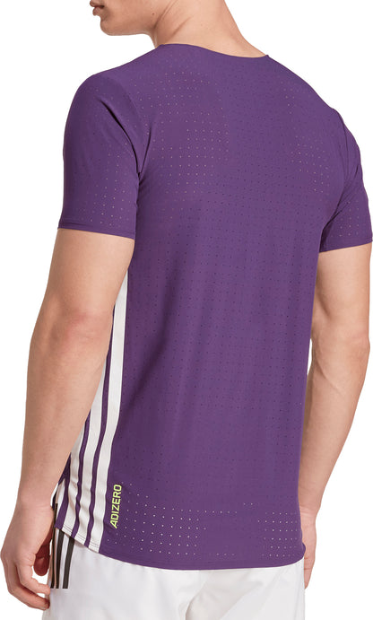 adidas Adizero Short Sleeve Mens Running Top - Purple
