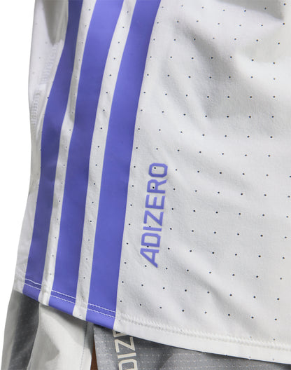 adidas Adizero Short Sleeve Mens Running Top - White