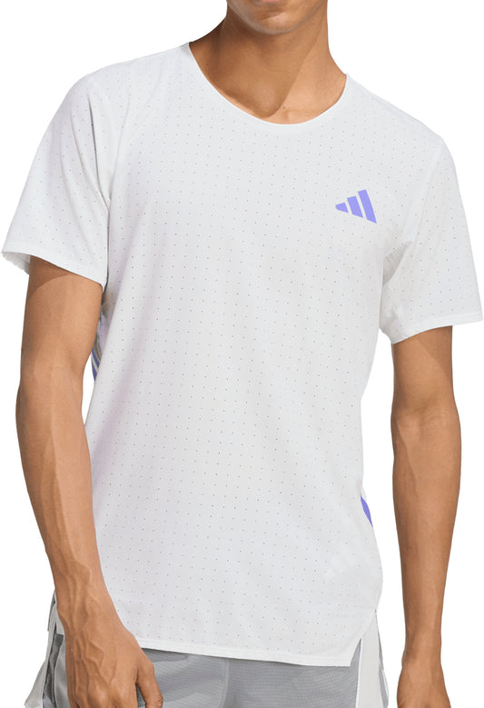 adidas Adizero Short Sleeve Mens Running Top - White