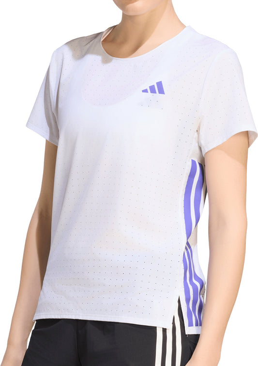 adidas Adizero Short Sleeve Womens Running Top - White