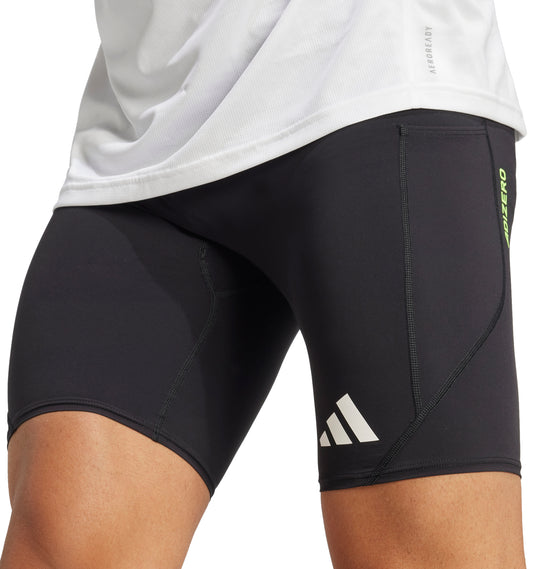 adidas Adizero Mens Short Running Tights - Black