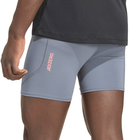 adidas Adizero 5 Inch Mens Short Running Tights - Grey