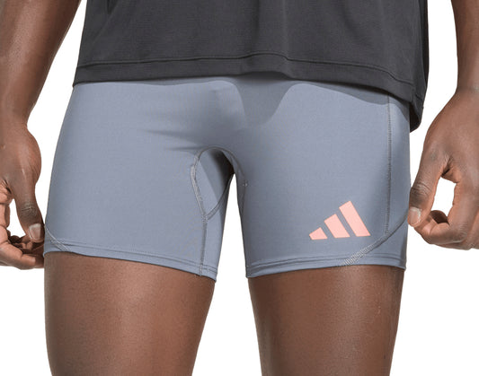 adidas Adizero 5 Inch Mens Short Running Tights - Grey