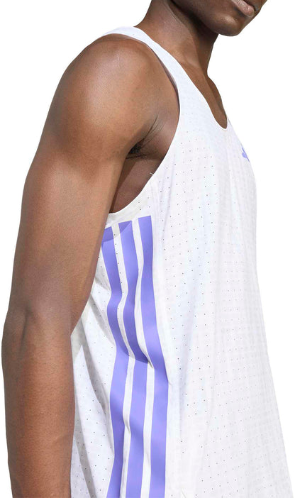 adidas Adizero Mens Running Vest - White