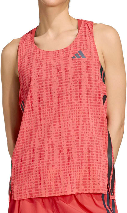 adidas Adizero Womens Running Vest Tank Top - Red