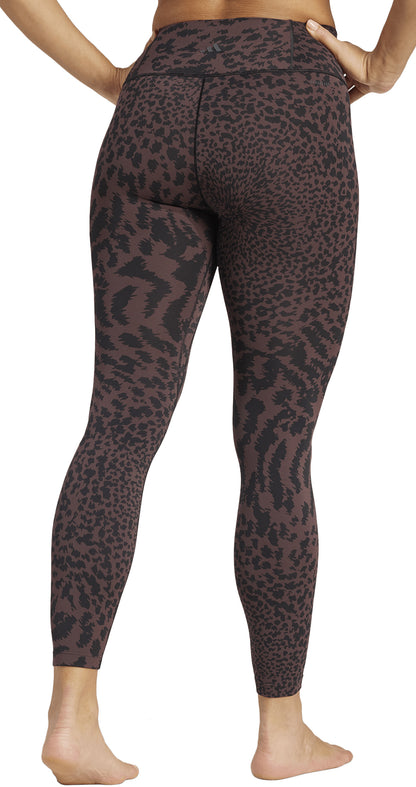 adidas All Me Allover Print Womens 7/8 Training Tights - Brown