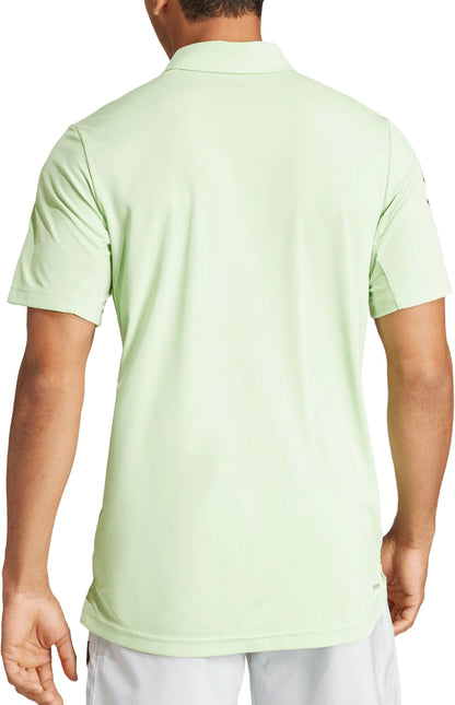 adidas Club 3 Stripe Short Sleeve Mens Tennis Polo Shirt - Green