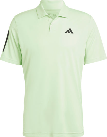 adidas Club 3 Stripe Short Sleeve Mens Tennis Polo Shirt - Green