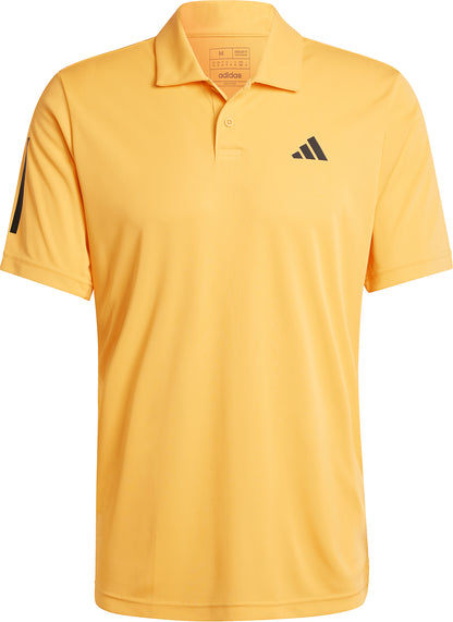 adidas Club 3 Stripe Short Sleeve Mens Tennis Polo Shirt - Orange