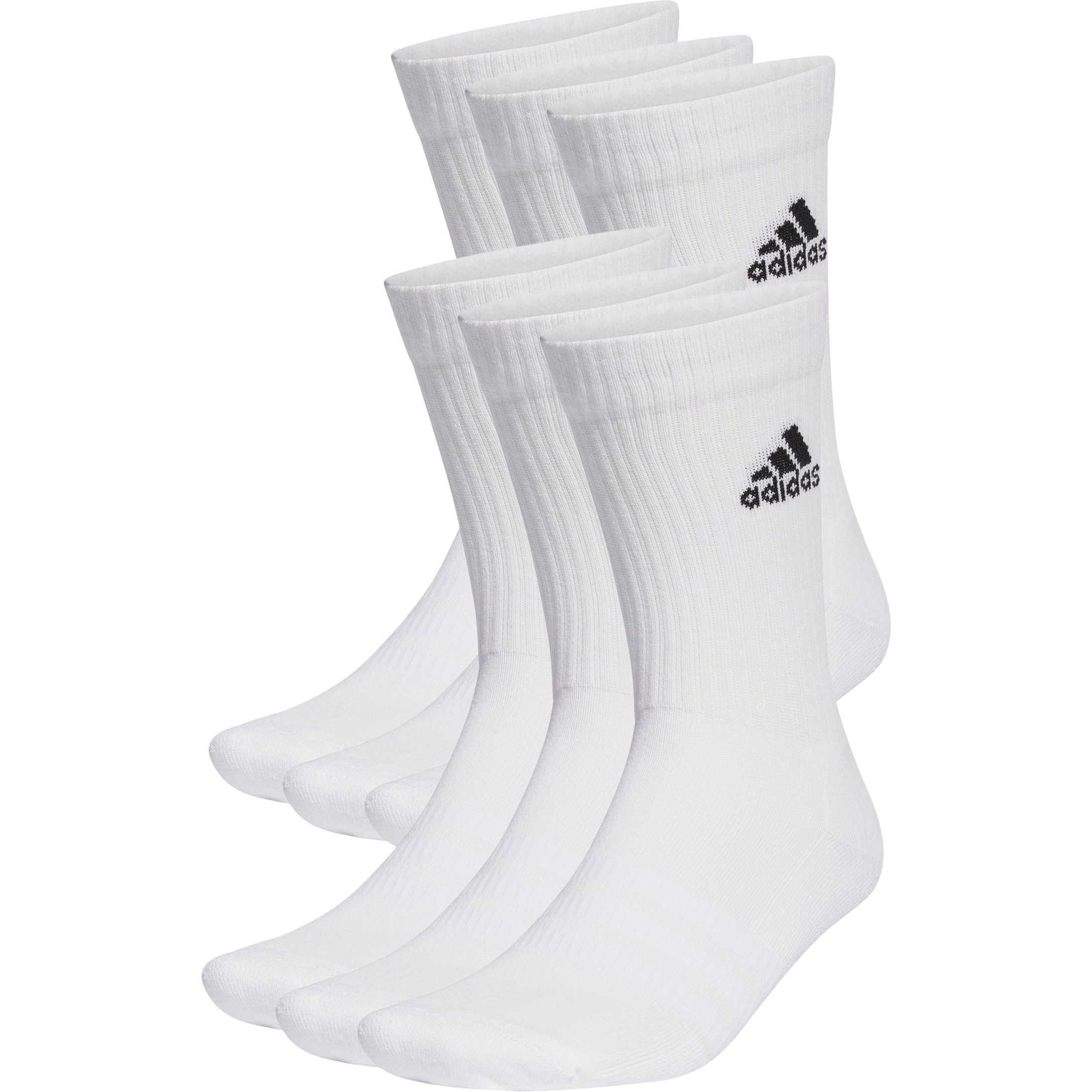 adidas Cushioned (6 Pack) Crew Training Socks - White â Start Fitness