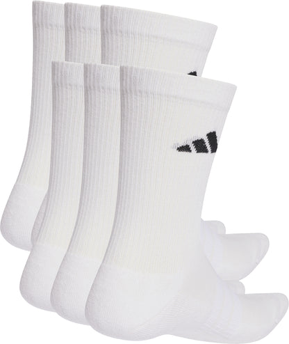 adidas Cushioned Essentials (6 Pack) Crew Socks - White