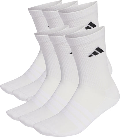 adidas Cushioned Essentials (6 Pack) Crew Socks - White