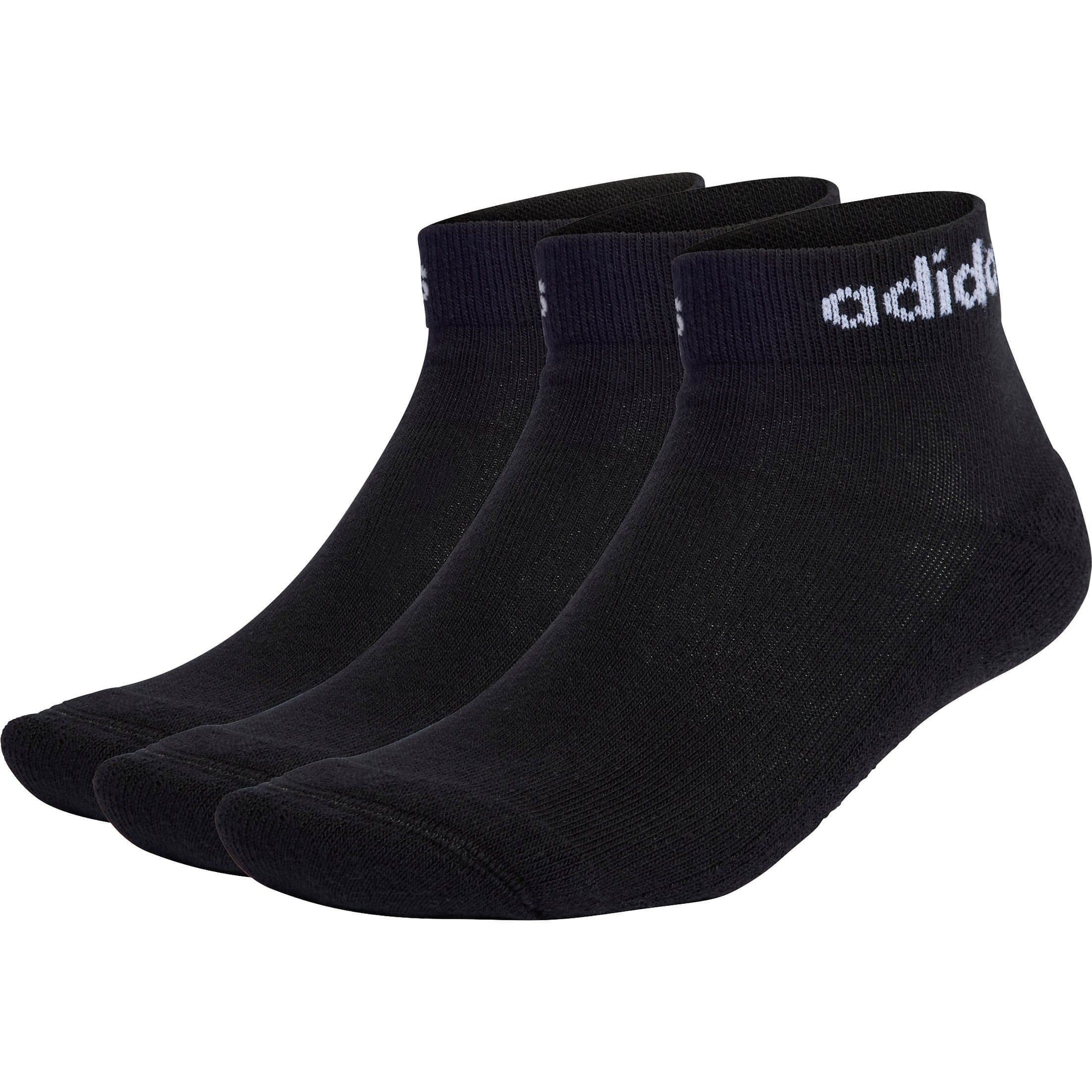 adidas Cushioned Linear (3 Pack) Ankle Training Socks - Black – Start ...