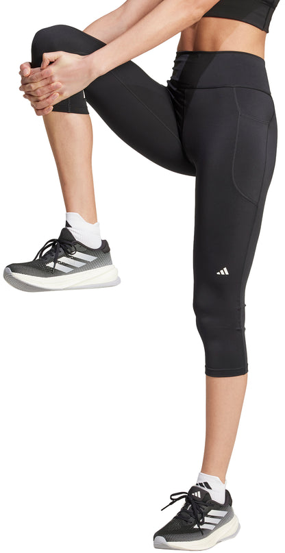 adidas DailyRun Womens 3/4 Capri Running Tights - Black