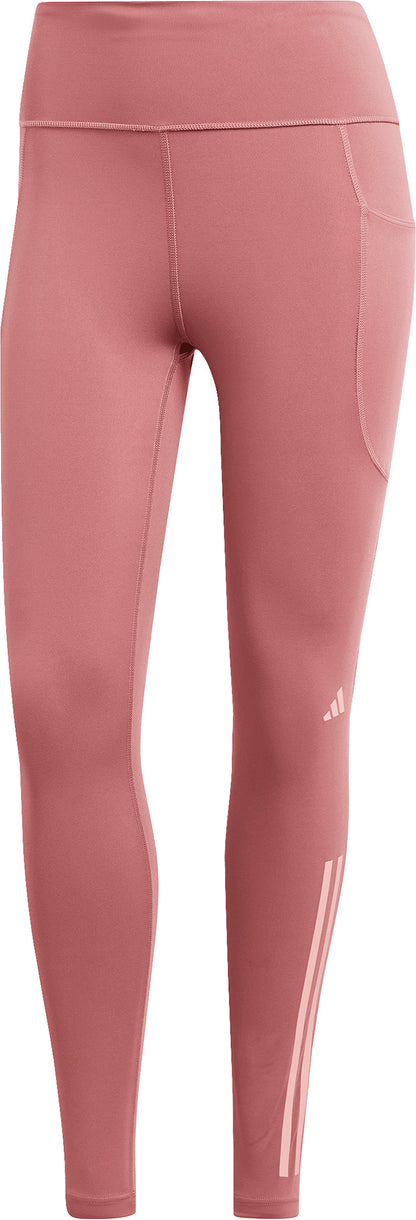 adidas DailyRun 3 Stripes Womens 7/8 Running Tights - Pink