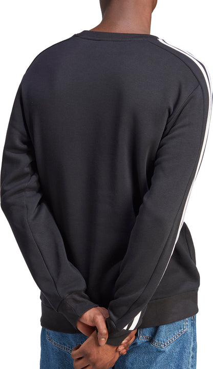 adidas Essentials Fleece 3 Stripes Mens Sweatshirt - Black