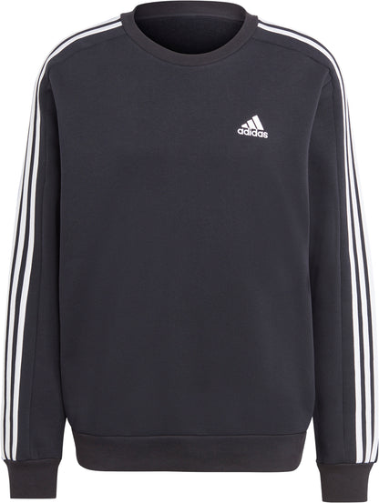 adidas Essentials Fleece 3 Stripes Mens Sweatshirt - Black