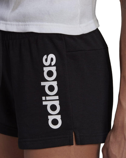 adidas Essentials Slim Logo Womens Training Shorts - Black