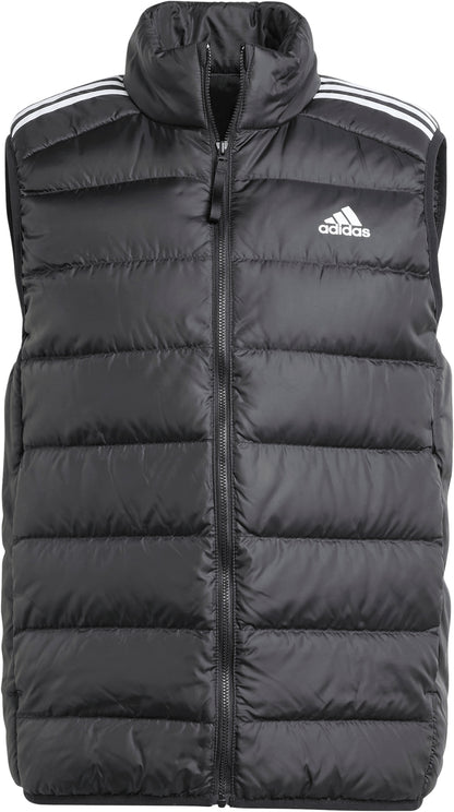 adidas Essentials 3 Stripes Mens Light Down Gilet - Black