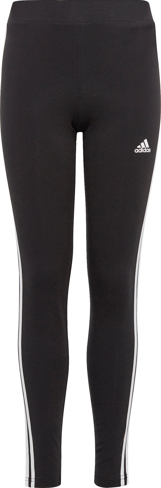 adidas Essentials 3 Stripes Junior Cotton Long Tights  - Black