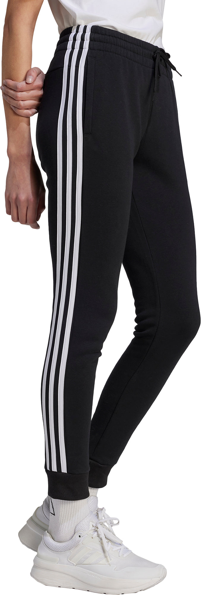 adidas Essentials Stripes Womens Fleece Joggers Black – Start