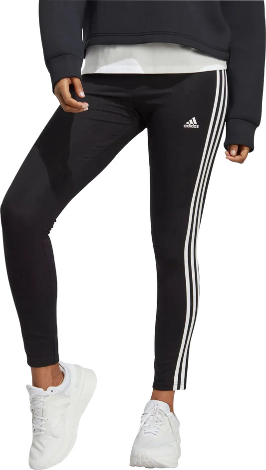 adidas Essentials 3 Stripes High Waisted Womens Long Tights - Black
