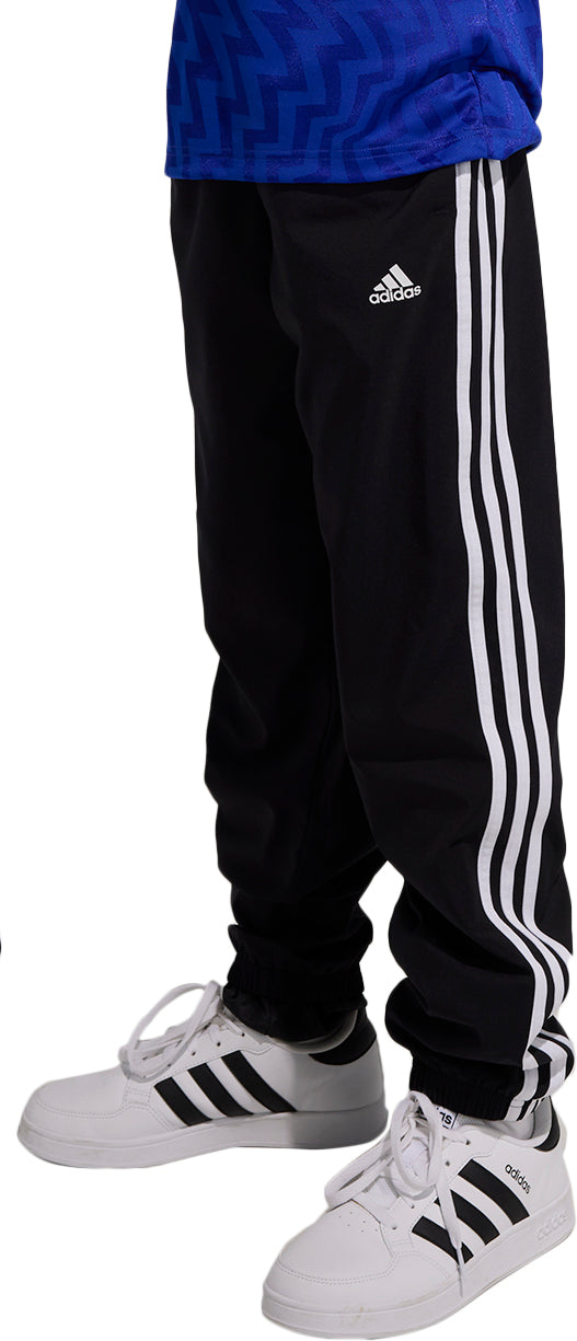 adidas Essentials 3 Stripe Woven Junior Track Pants - Black