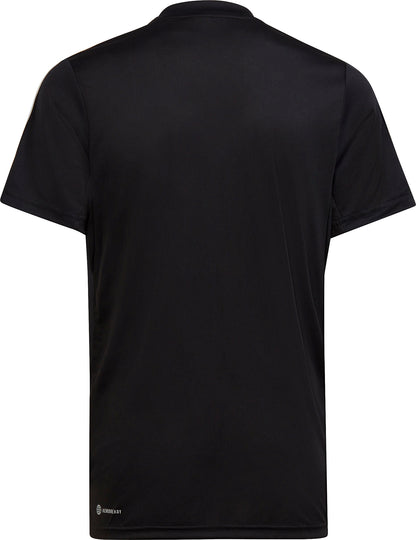 adidas Essentials AeroReady 3 Stripes Short Sleeve Junior Training Top - Black