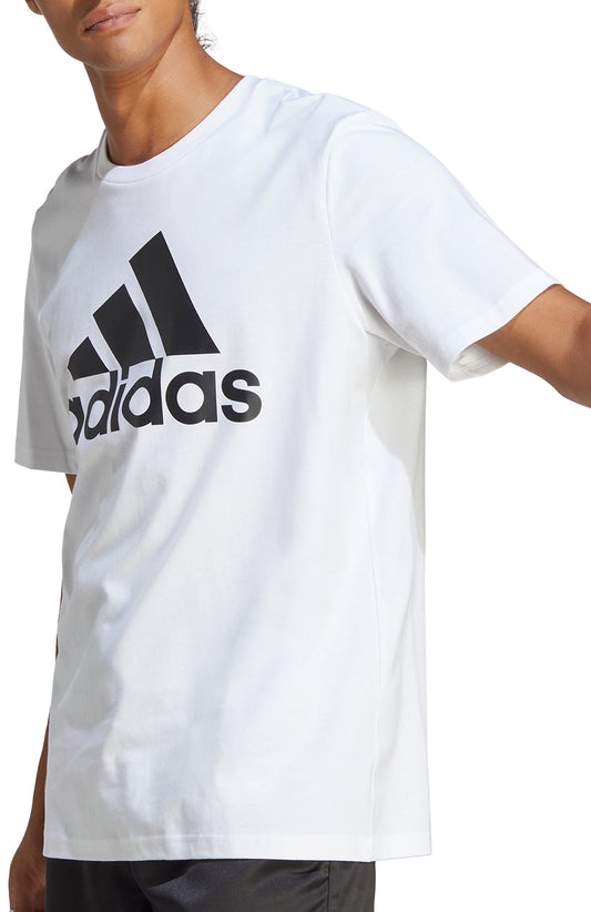 adidas Essentials Big Logo Short Sleeve Mens Top - White