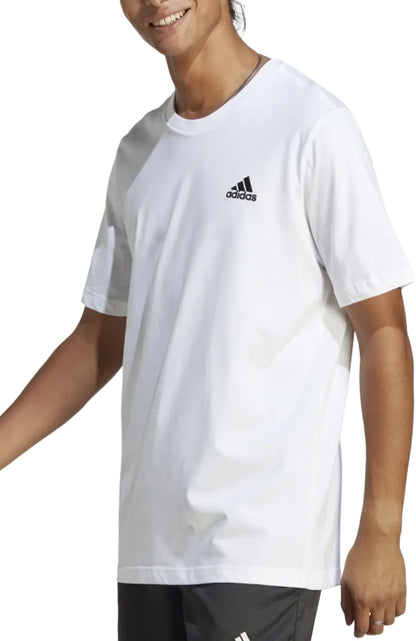 adidas Essentials Single Jersey Short Sleeve Mens Training Top - White