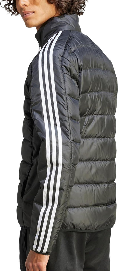 adidas Essentials 3 Stripes Mens Light Down Jacket - Black