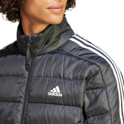 adidas Essentials 3 Stripes Mens Light Down Jacket - Black