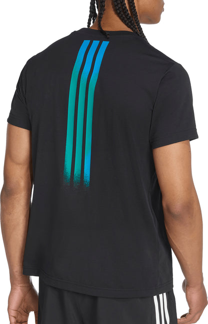 adidas Follow The Line Graphic Short Sleeve Mens Running Top - Black