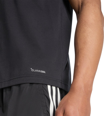 adidas Follow The Line Graphic Short Sleeve Mens Running Top - Black