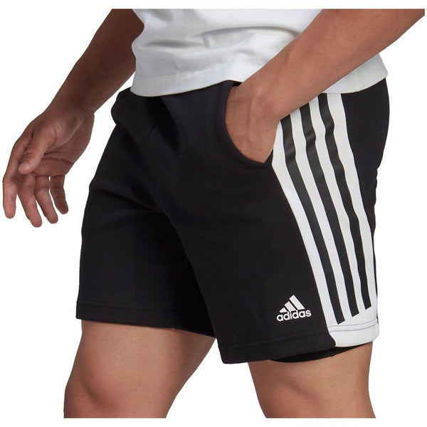 adidas Future Icons 3 Stripes Mens Training Shorts - Black – Start
