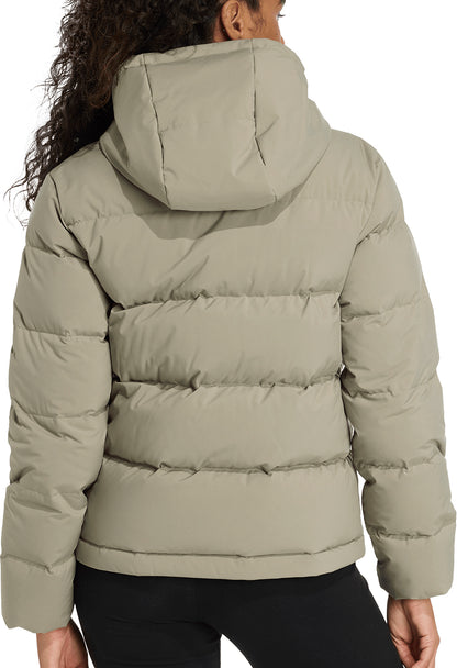 adidas Helionic ClimaWarm Hooded Womens Down Jacket - Green