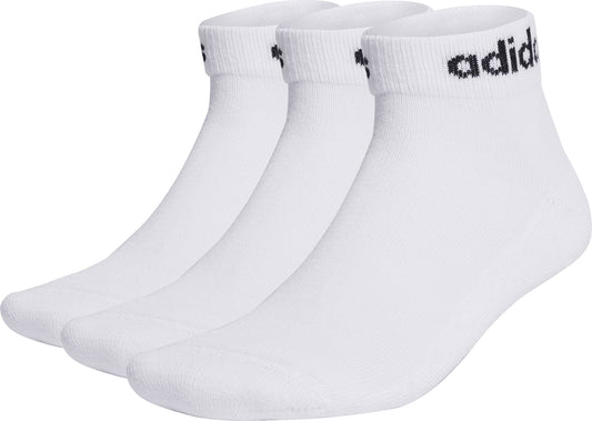 adidas Cushioned Linear (3 Pack) Ankle Training Socks - White