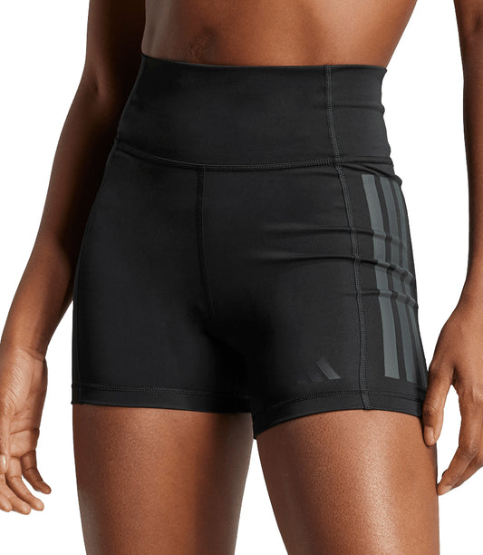 adidas Optime 3 Stripes 4 Inch Womens Short Training Tights - Black