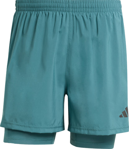 adidas Own The Run ClimaCool 2 In 1 Mens Running Shorts - Green